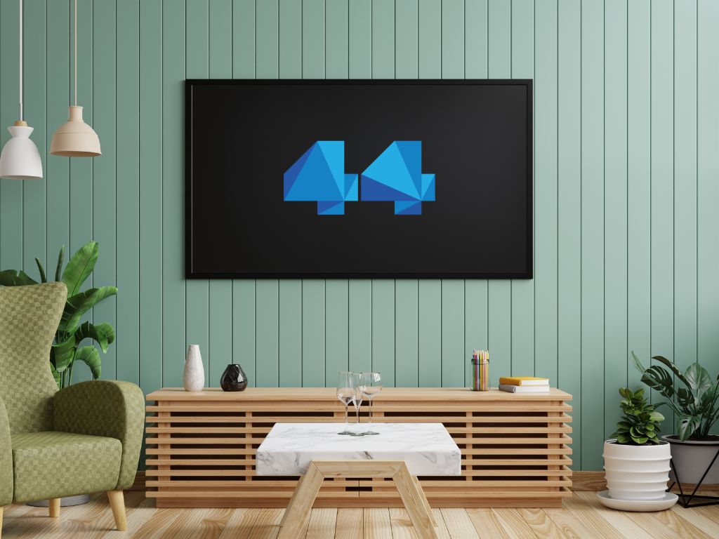 44 logo on TV